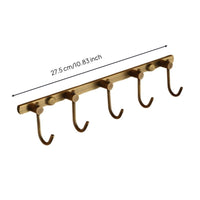 Sturdy Brass Antique Towel Rack Set, Vintage Wall Mounted Bathroom Hardware, No-Drill Accessories