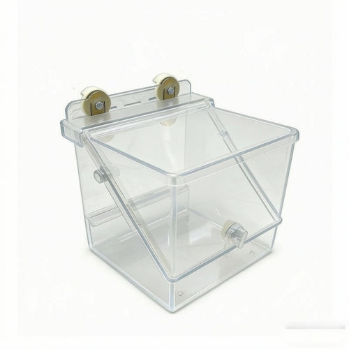 Acrylic Pet Feeder with Suction Cups Transparent for Enclosures, Squirrels