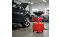 Mobile Oil Drain Cart with Funnel Portable Waste Oil Collector with Tray Heavy Duty Pan Quick Cleanup for Mechanics, Auto Technicians, Garage, Workshop