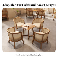 Circular Table with 2 Upholstered Chairs Sturdy Wood Cafe Furniture Comfortable Seating Sturdy Construction for Cwhiteee Shop