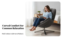 Upholstered Rotating Armchair Soft Upholstery Oversized Rotating Barrel Chair Modern Aesthetic Firm Density Foam