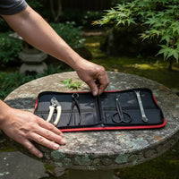 Bonsai Tool Kit Compact Bonsai Tools with Rolling Case Tool Set with Organizer Bag for Hobbyists