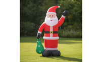 Inflatable Santa with Sack Outdoor Inflated Santa Yard Decoration Standing Tall for Storefront, Party Entrance