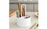 Countertop Utensil Organizer with Handle Easy to Clean Chopstick Container with Divider Long-Lasting Utensil Holder with Compartments Multi-Purpose for Dining Table