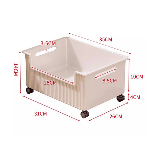 2 Pieces Wheeled Under Bed Organizer Easy to Move for Small Areas