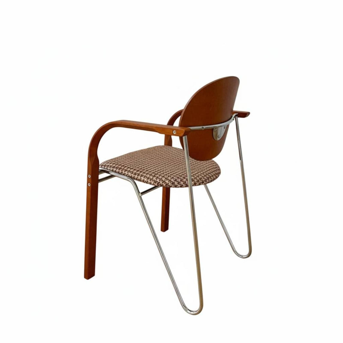 Retro Design Upholstered Leisure Chair Mid-20th Centuryera Modern aesthetic Upholstered Armchair with Wooden Legs Soft Upholstery Lounge Seat Thickly Padded padding for Interior Designers, Business Owners, Dining Room, Restaurant, Bedroom, Home Office