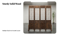 Chinese Design Wooden Screen Foldable Carved Wood Screen Movable Solid Wood Folding Partition for Homeowners, Restaurant Owners, Entrance Bedroom