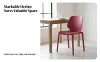 Armless Stackable Chair Thickened Design Stackable Monobloc Chair Ergonomic Backrest Single-Piece Moldinging for Families, Cafe