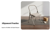Optional Waist Support Iyengar Exercise Chair Heavy Duty Iyengar Exercise Prop Anti-Slip Feet Folding Exercise Chair Stable and Long-Lasting for Beginners, Seniors, Pilates Enthusiasts
