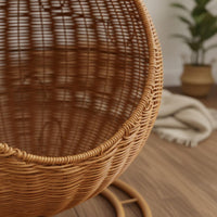 Imitation Rattan Cat Hammock Breathable Rattan Cat Nest Space-Saving for Small Pets