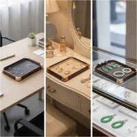 Jewelry Display Tray Wood-Grain Jewelry Organizer Tray Low-Profile for Jewelers