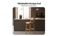 Padded Bar Stool with Backrest Built-in Footrest for Kitchen Island, Cafe