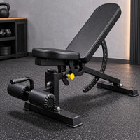 Bench with Leg Rollers Commercial Padded Weight Bench Steel Frame