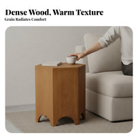 Hexagonal base Table Wabi-Sabi Design Nightstand Minimalist Aesthetic