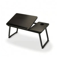 Overbed Table with Cup Holder Space-Saving Lap Desk Low-Height for Dorm Room