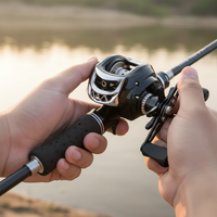 Lure Fishing Rod and Reel Combo Set - Spinning or Baitcasting Reel, Carbon Fiber Telescopic Rod for Freshwater Saltwater