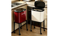Tall Trash Black Can Rolling Trash Can Easy Access Kitchen Storage