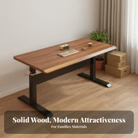 Ergonomic Computer Workstation Hand Crank Standing Desk Height Adjustable Desk Solid Wood Computer Table Workstation Desk Suitable for Gift Giving Home Office