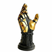 Multi-Functional Robotic Hand Headphone Stand Unique Aesthetic Futuristic Controller Holder Resin Material Mechanical Hand Display Stand Space-Saving for Office