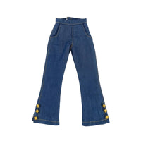 Doll Denim Pants with Flower Details Stylish Clothing Easy to Dress for   Dolls