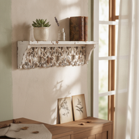 Wall Shelf with Scrollwork Vintage Carved Wall Shelf Easy to Install Display for Living Room