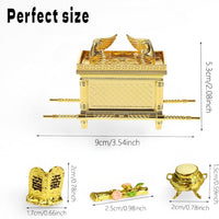Ark of the Covenant Model Replica with Aaron's Rod, Manna, and Tablets