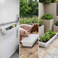 Livestock Trough Thickened Feed Trough Livestock Feeder Reinforced Hanging Feeder Molded for Farmers, Farm, Barn