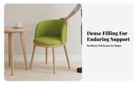 Curved Back Accent Chair Enveloping Backrest Dining Furniture Ergonomic Design