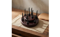 9-Hole Fly Hook Rack Round Fly Hook Display Stand Solid Wood
