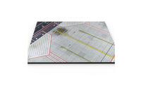 Airplane Display Base with Taxiway Wooden Airport Apron Display Board Printed Aircraft Model Stand for Desktop