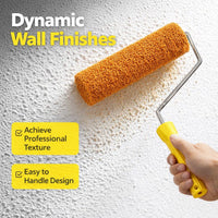 9 Inch Texture Roller Brush, DIY Accent Wall Texture Roller, Reusable Texture Roller Cover, High-Elastic Nylon Texture Roller