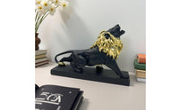 Resin Lion Ornament Business Gift Golden Lion Statue Creative Design for Office