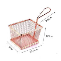 Restaurant Design Mini French Fry Basket Miniature Size Mini Fry Basket Easy to Clean Individual Food Server Multi-Purpose for Restaurants, Pubs, Parties