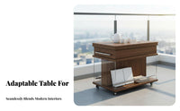 Expandable Rolling Side Table Space-Saving Rolling Utility Cart With Wheels Built-in Storage for Small Apartment Dwellers