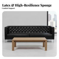 Tufted Three-Seater Sofa Deep Button Tufting 3-Seater Tufted Settee Retro Aesthetic Couch for Homeowners, Interior Designers, Lounge, Hotel Lobby, Den