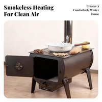Smokeless stove heats fast, portable