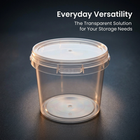 3L Storage Container with Lid and Carry Handle, Clear PP Bucket for Household and Garden Use, Multip - Image 3