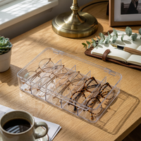Transparent Glasses Storage Box Desktop Eyeglass Organizer Space-Saving for Desk