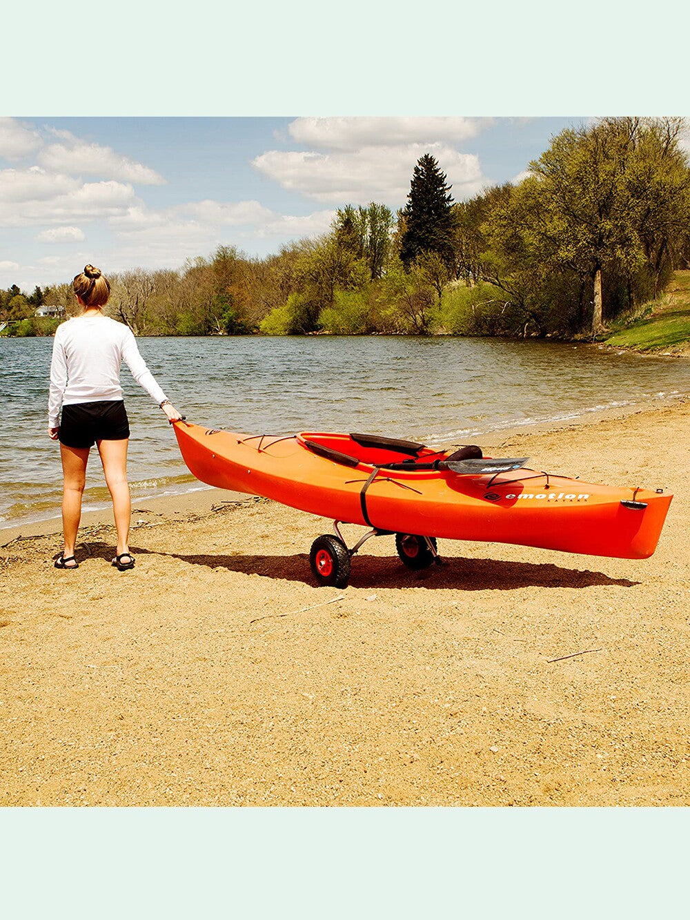 Foldable Two-Wheel Cart for Kayaks and Inflatable Boats