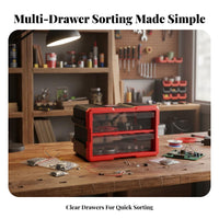 Multi-Compartment Parts Organizer Wall-Mountable Multi-Drawer Chest