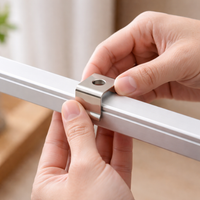Stainless Steel Screw Mounting LED Strip Holder for Secure Installation, LED Strip Bracket with Screws, U-Shaped Metal Cabinet Lighting Clips