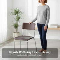 Wood and Metal Dining Chair Minimalist Design for Cafe, Office Workers, Students