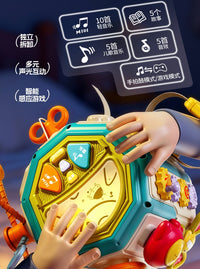 跨境儿童益智早教手拍鼓多功能11面体宝宝形状认知音乐拍拍鼓玩具