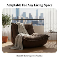 Stylish Armless Floor Sofa Minimalist Aesthetic Caterpillar Sofa Chair Ergonomic Design Indoor Seating Soft Corduroy Cover for Adults, Students, Living Room, Bedroom, Apartment, perusing corner