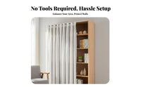 Drillno-drillDrill-No-Punch stick-on particulate Drape Clutter Concealer stick-on Pleated Screen Minimalist Design Cabinet Curtain for homeowners, RV Owners, Wardrobe, bookshelf, Bedroom, Kitchen