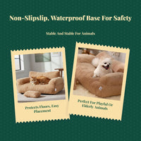 Pet Bed, Removable and cleanable Dog Sofa, Winter Warm Cat Couch, Comfortable, Anxiety-Relief, Non-Slip, Plush