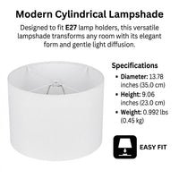 Lampshades for Ceiling Lights and Table Lamps with Textile Construction, Cylindrical Drum Lampshade for Living Room Decor