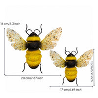 2 Pieces Bumble Bee Wall Decor Rustic Bee Wall Decor Decorative for Fence
