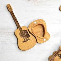 Guitar Plectrum Holder with Stand Engraved Guitar Pick Holder with Stand Compact Case for Instrumentalists, Desk