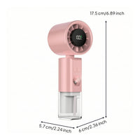 Usb Rechargeable Handheld Misting Fan Compact Handheld Fan with Mist Spray Cordless Battery Operated for Commuters